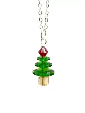 Beaded Christmas Tree Necklace