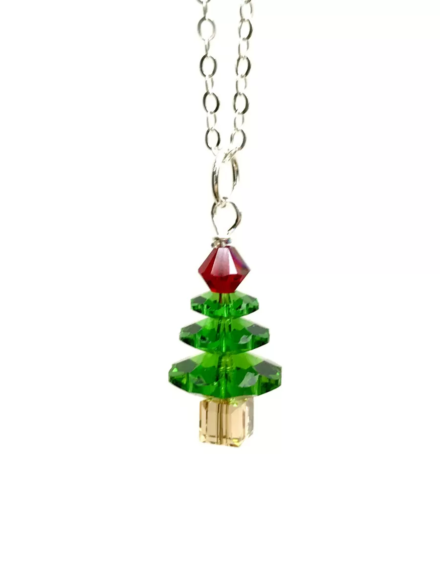 Beaded Christmas Tree Necklace