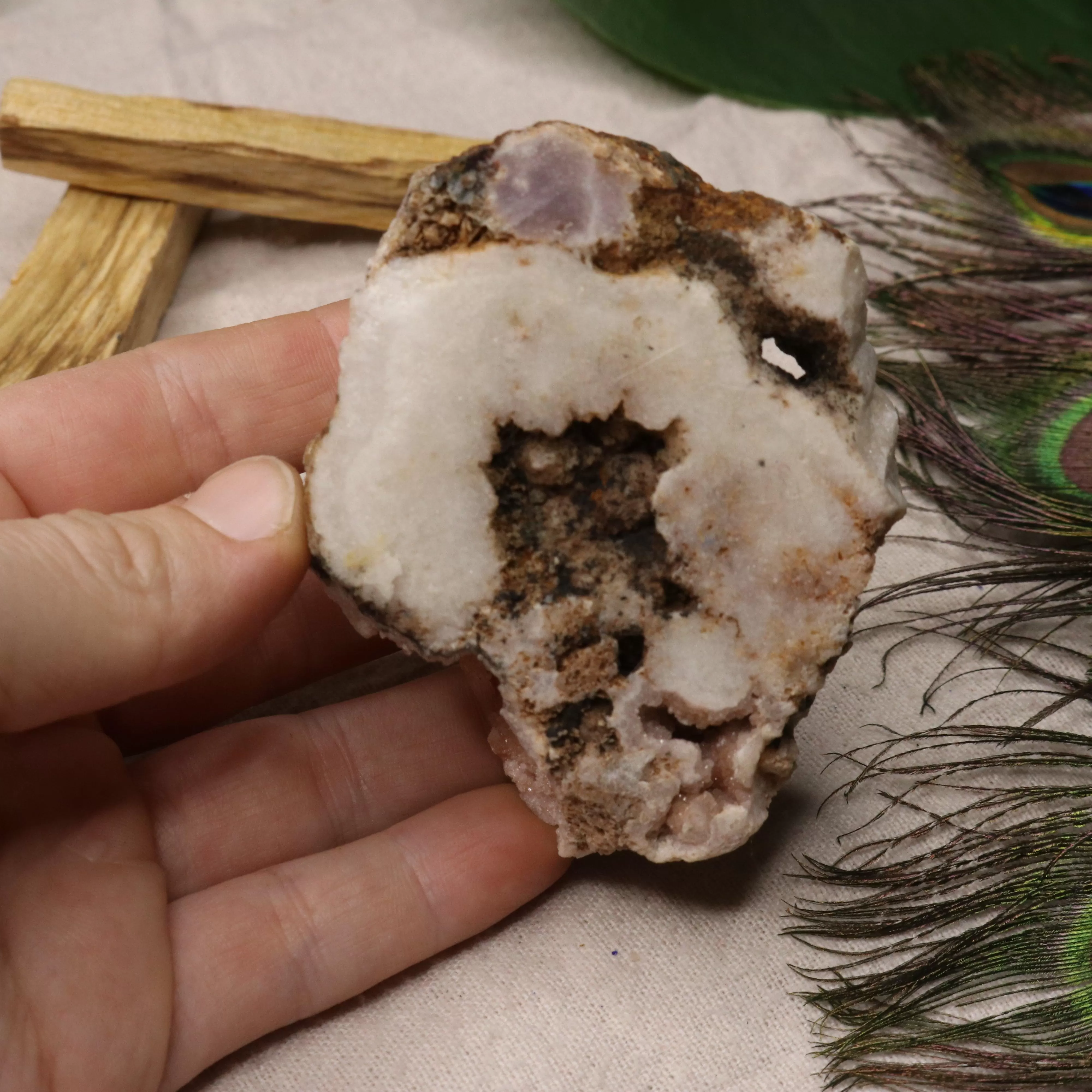 Beautiful Pink Amethyst Point with Sparkling Druze  ~ Grid Focal Point for Healing Energies