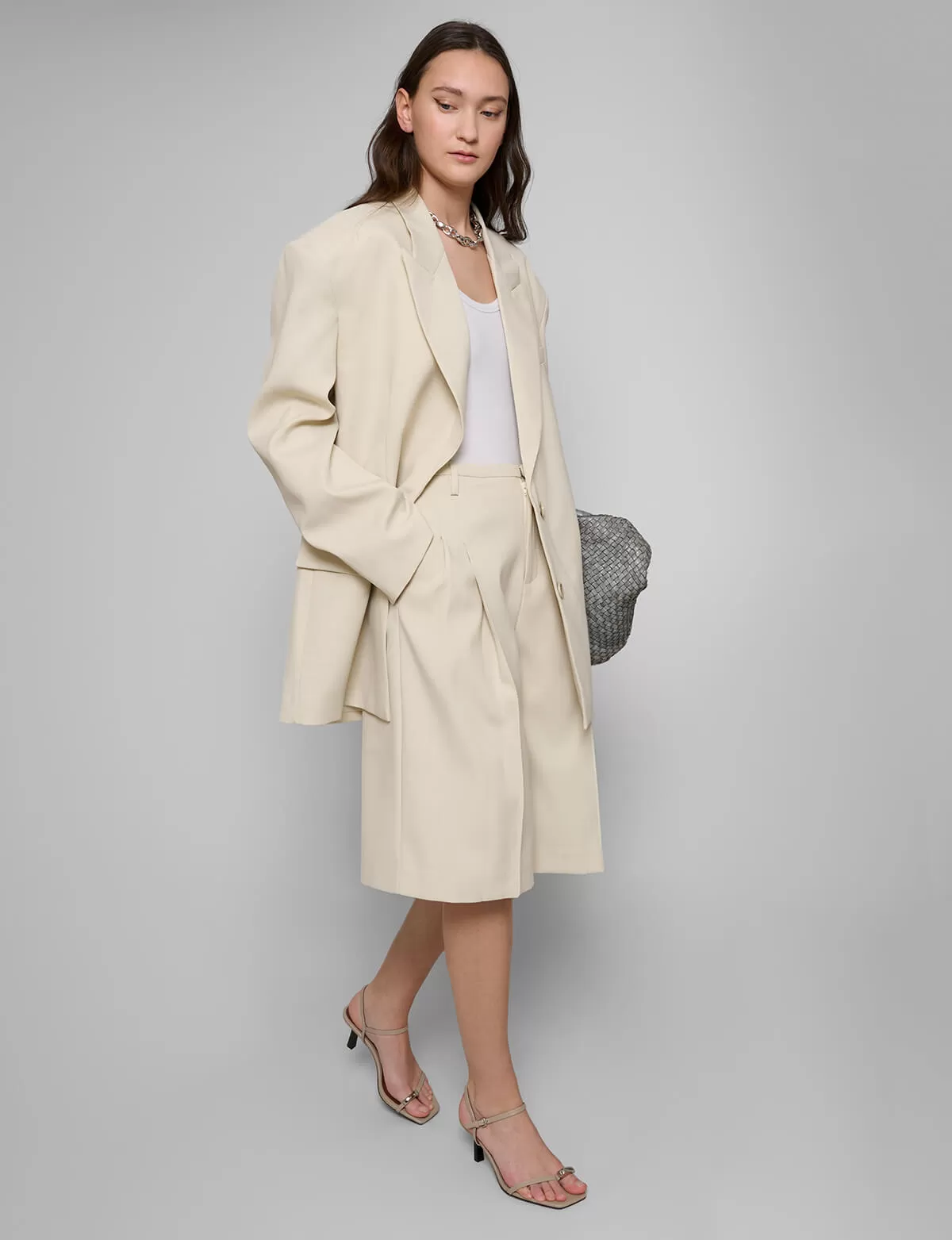 Beige Oversized Blazer