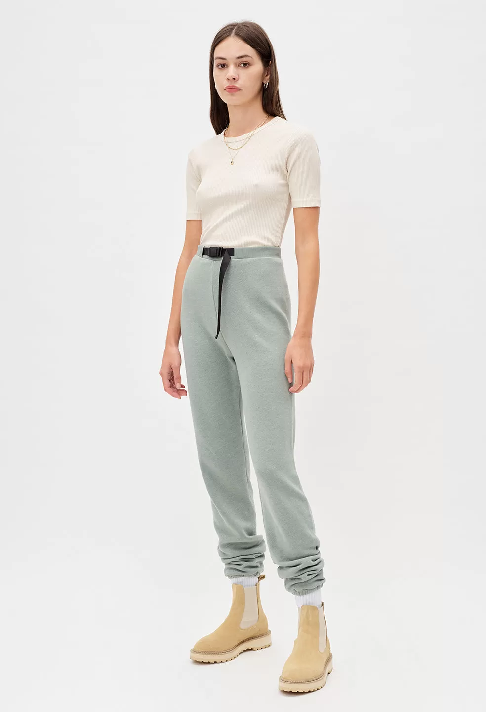 Belted Vintage Fleece Sweatpants / Jade