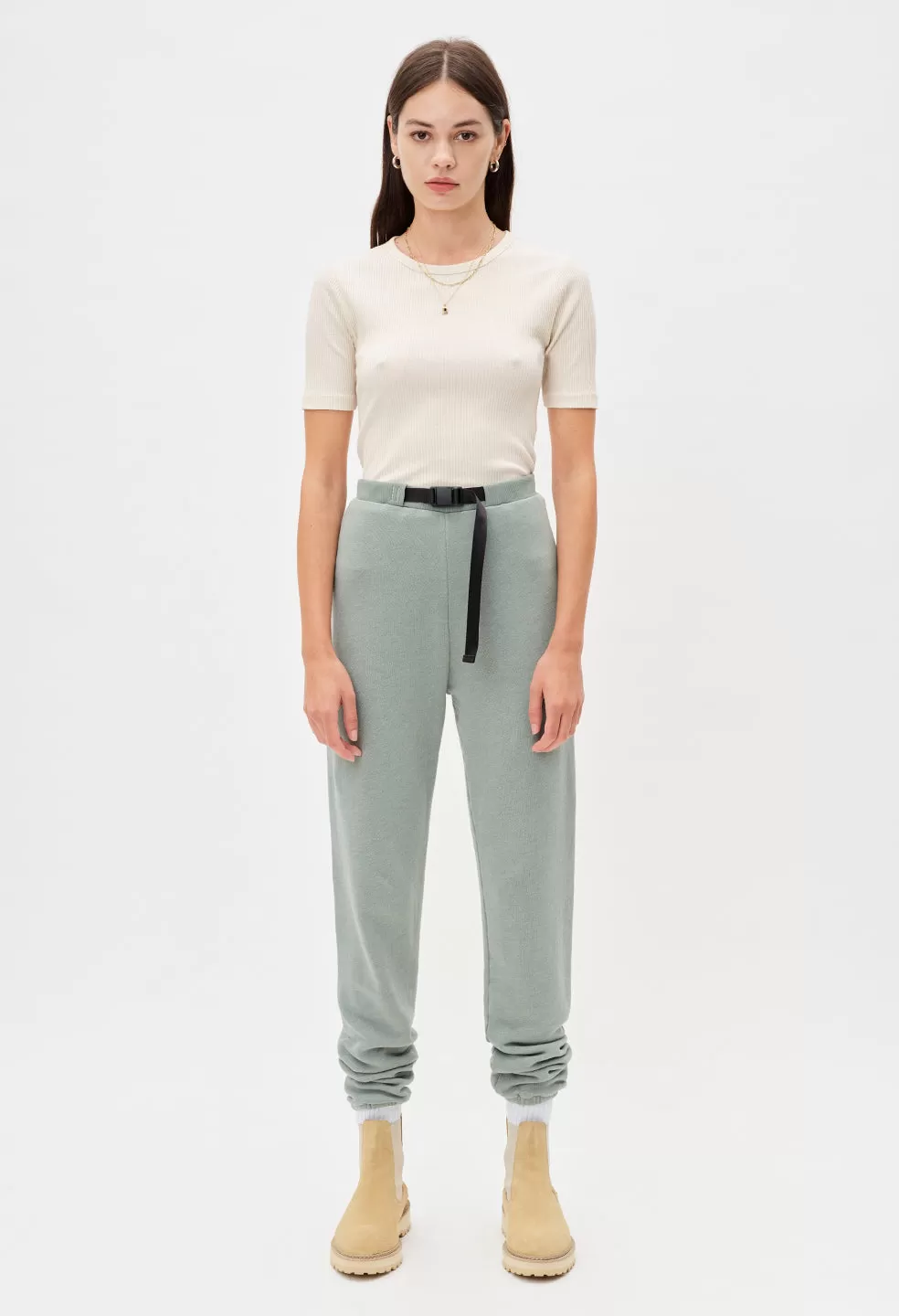 Belted Vintage Fleece Sweatpants / Jade