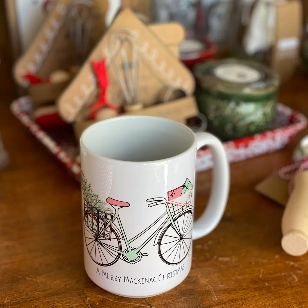 Bike with Tree Merry Mug I Red Cabin Studio