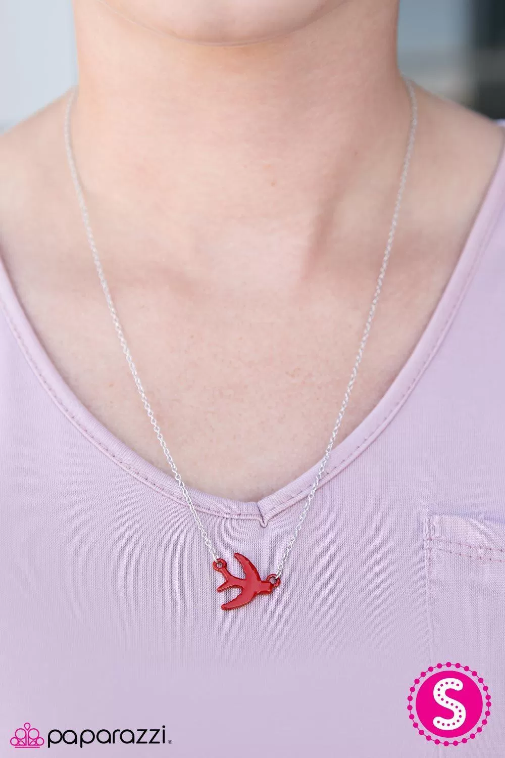 Bird On A Wire Red Necklace - Paparazzi Accessories