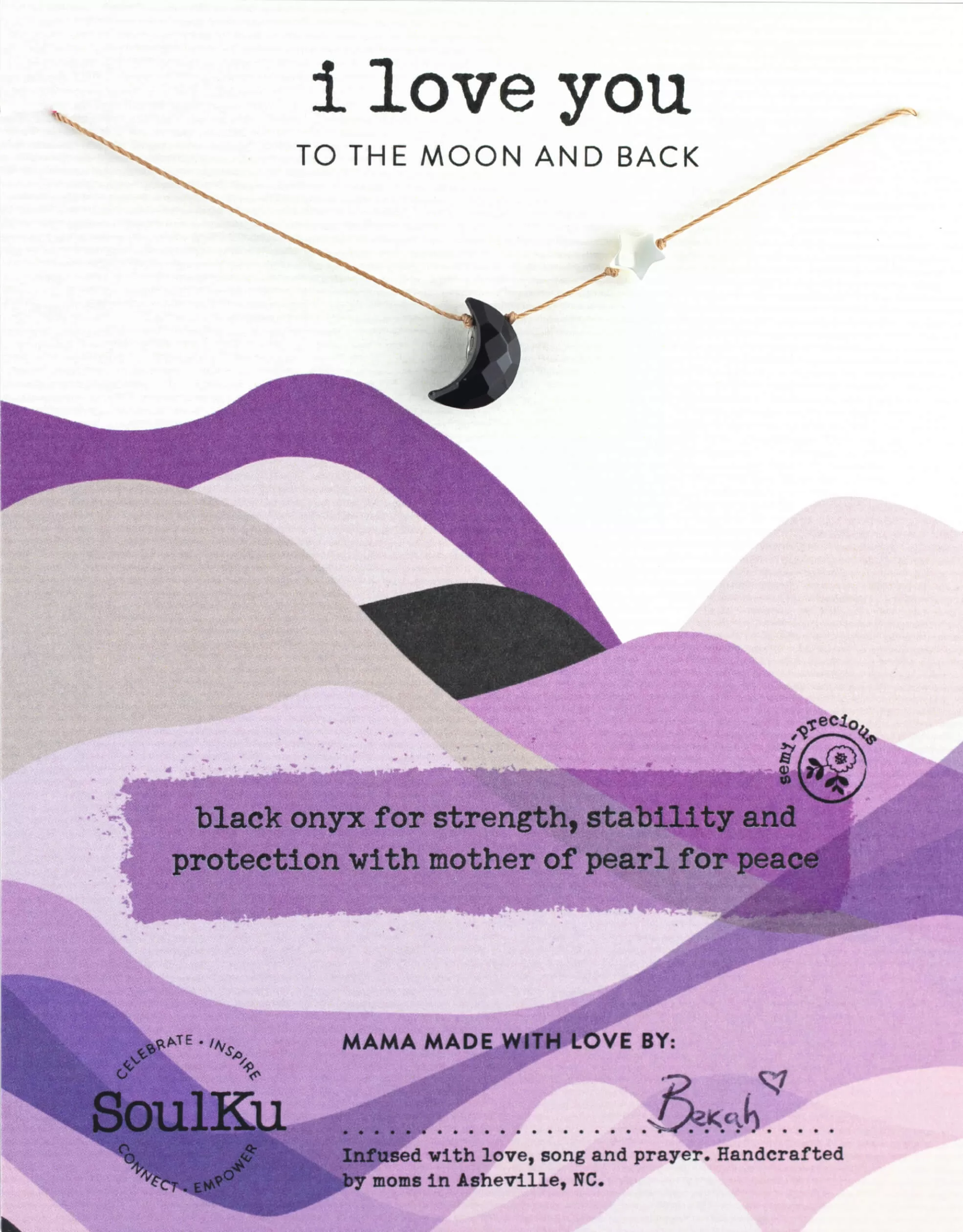 Black Onyx I Love You To The Moon & Back Necklace