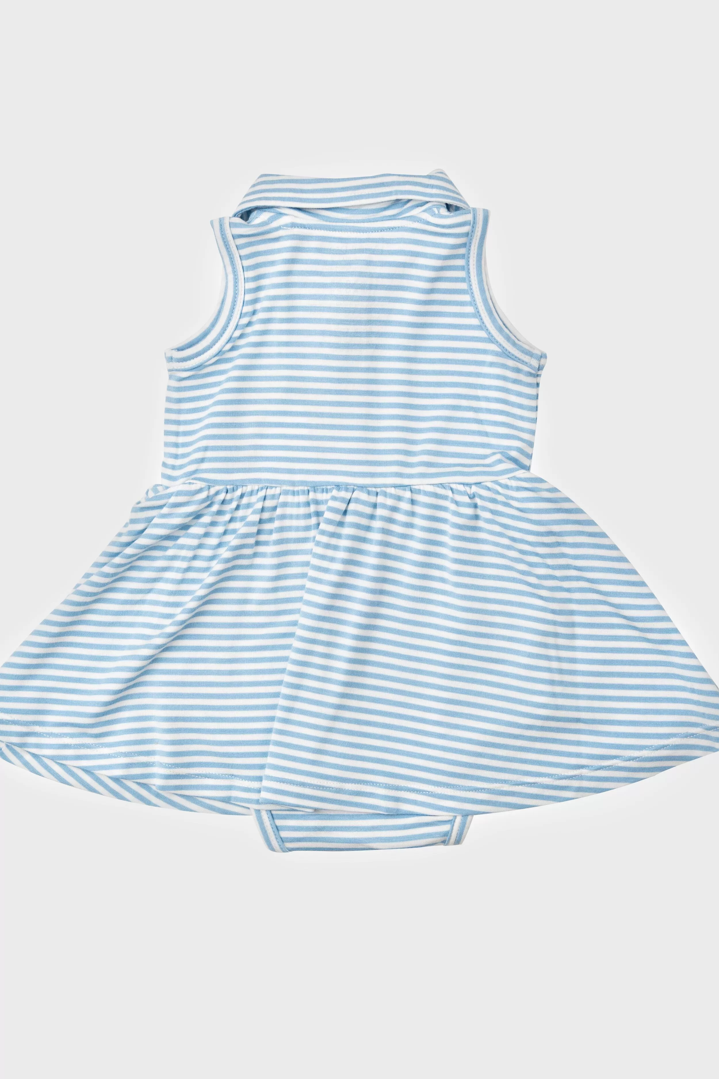 Blue Stripe Golf Tank Bodysuit Dress