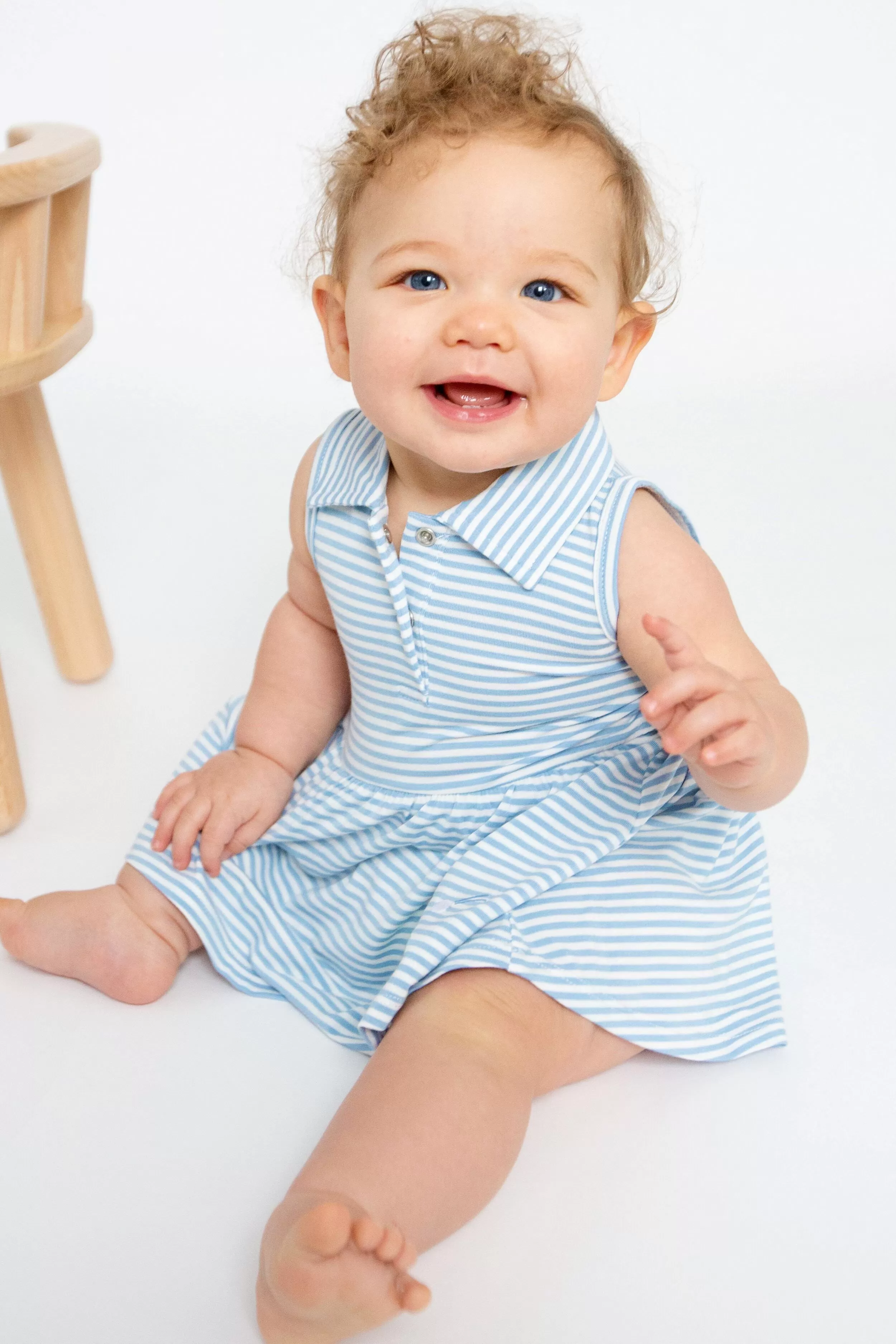 Blue Stripe Golf Tank Bodysuit Dress