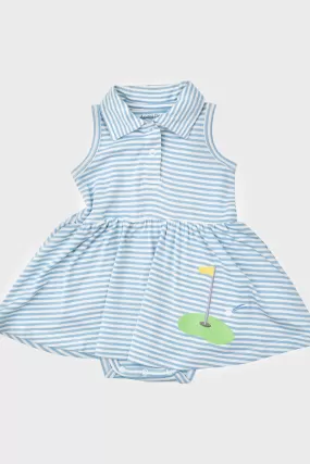 Blue Stripe Golf Tank Bodysuit Dress