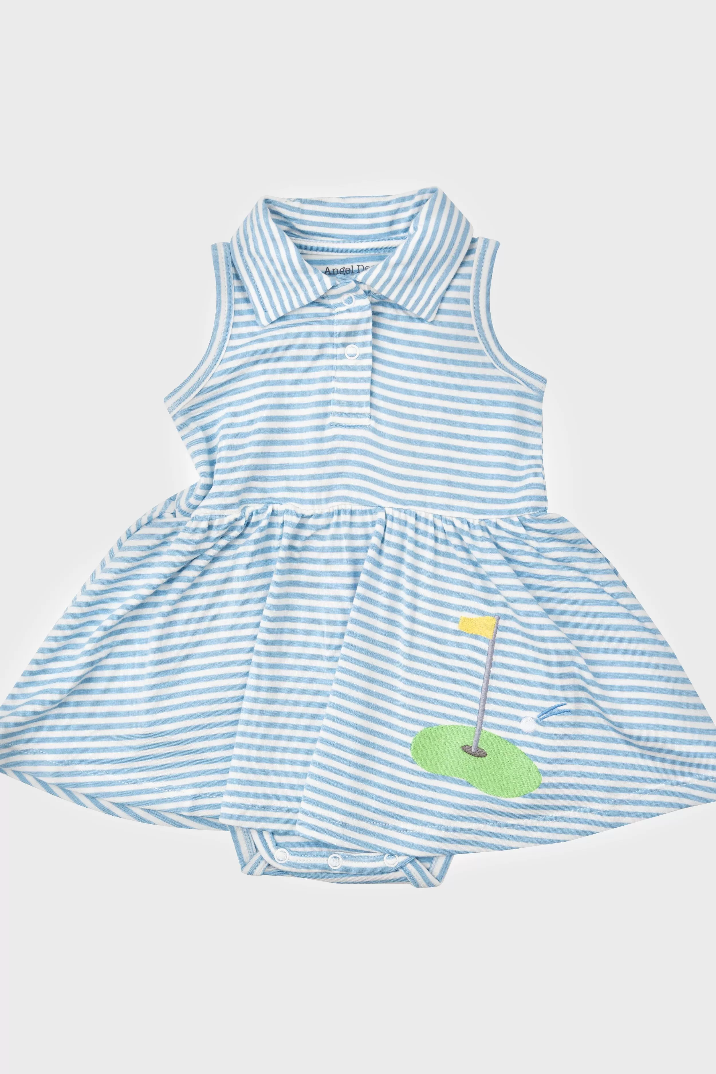 Blue Stripe Golf Tank Bodysuit Dress