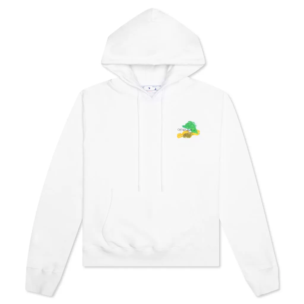 Brush Arrow Slim Hoodie - White/Multi