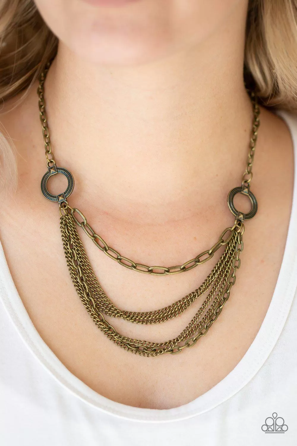 CHAINS Of Command Brass Necklace - Paparazzi Accessories