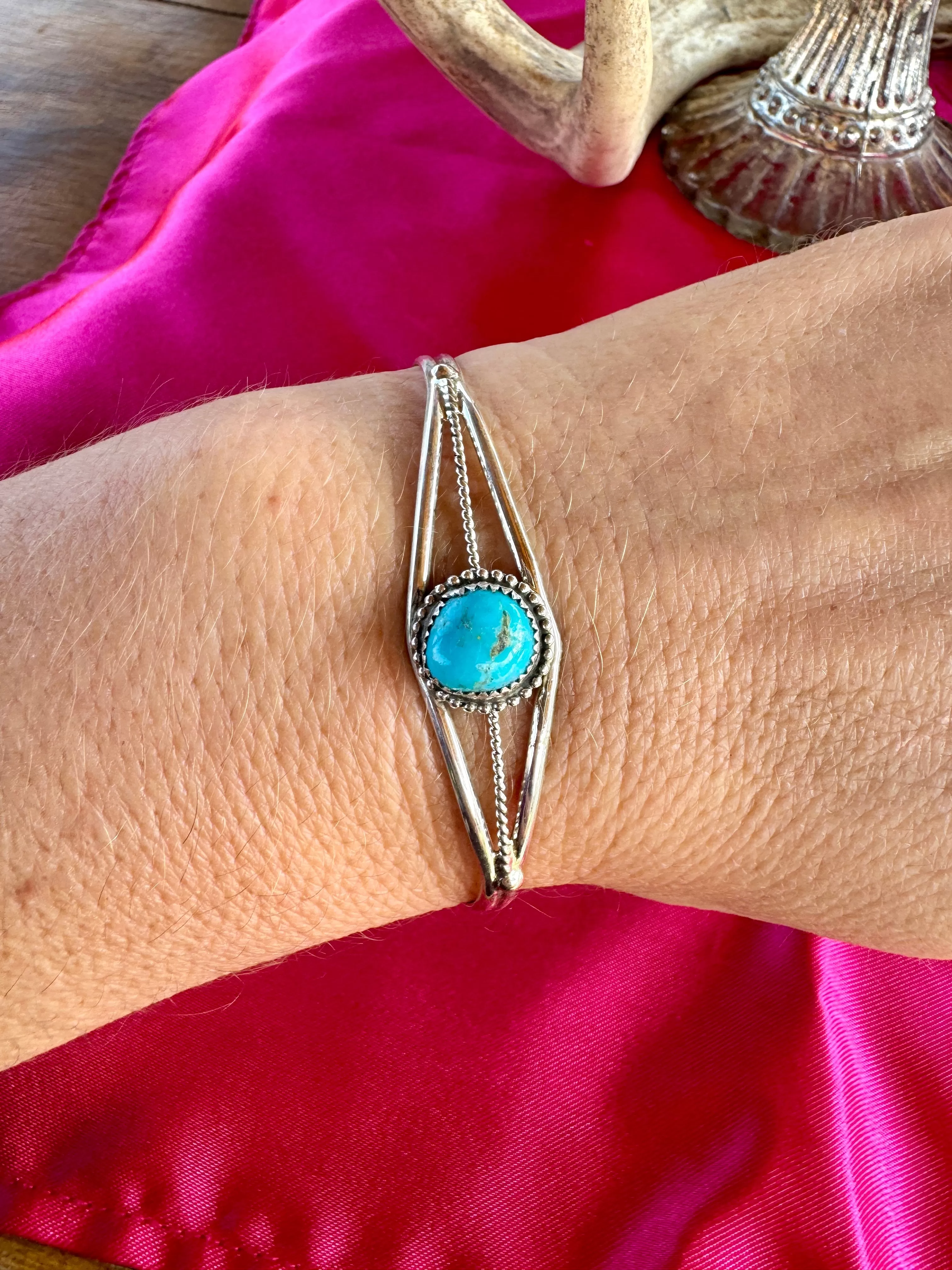 Chama Sterling Silver Authentic Turquoise Bracelet