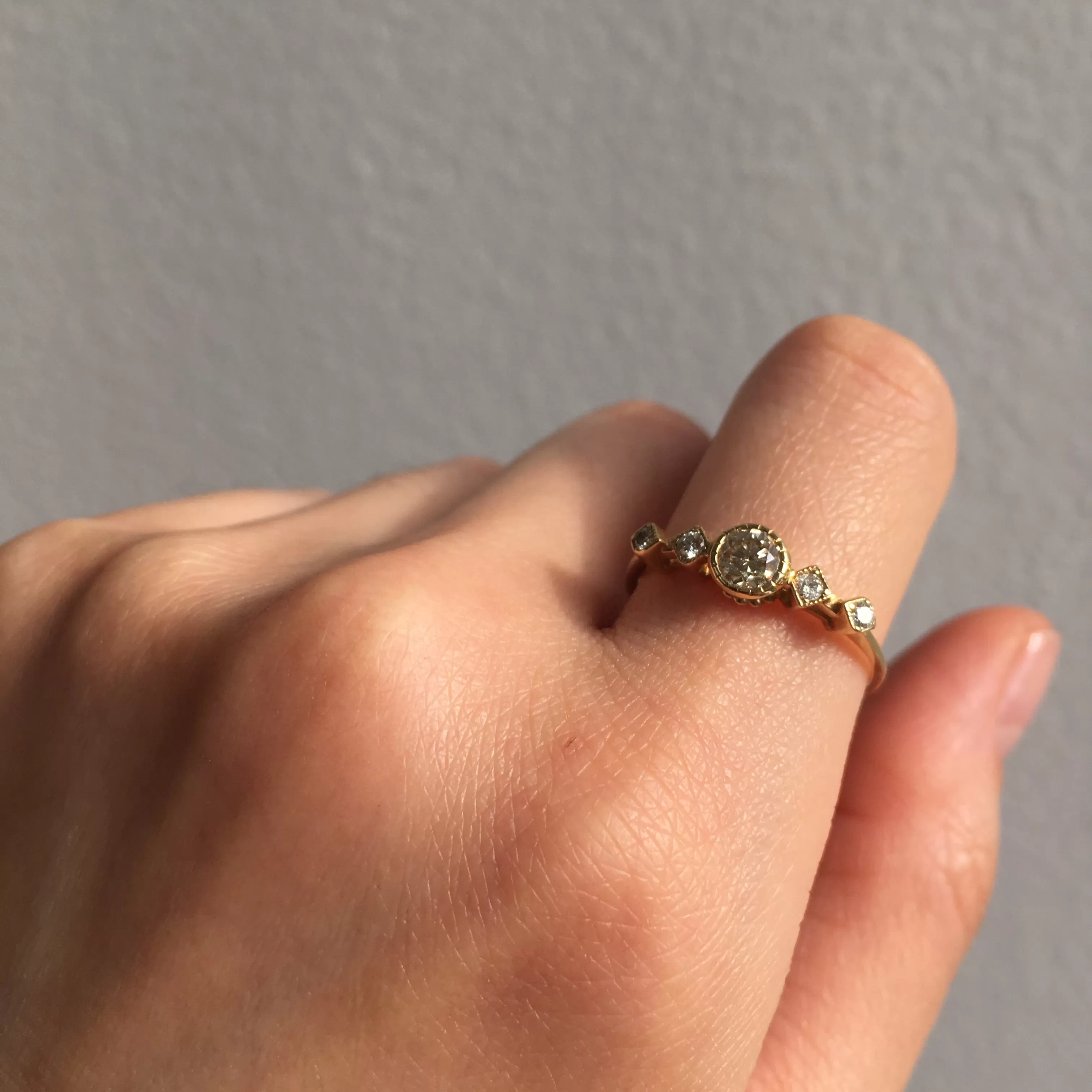 Champagne Diamond Echo Ring