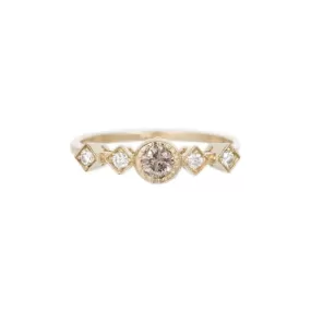 Champagne Diamond Echo Ring