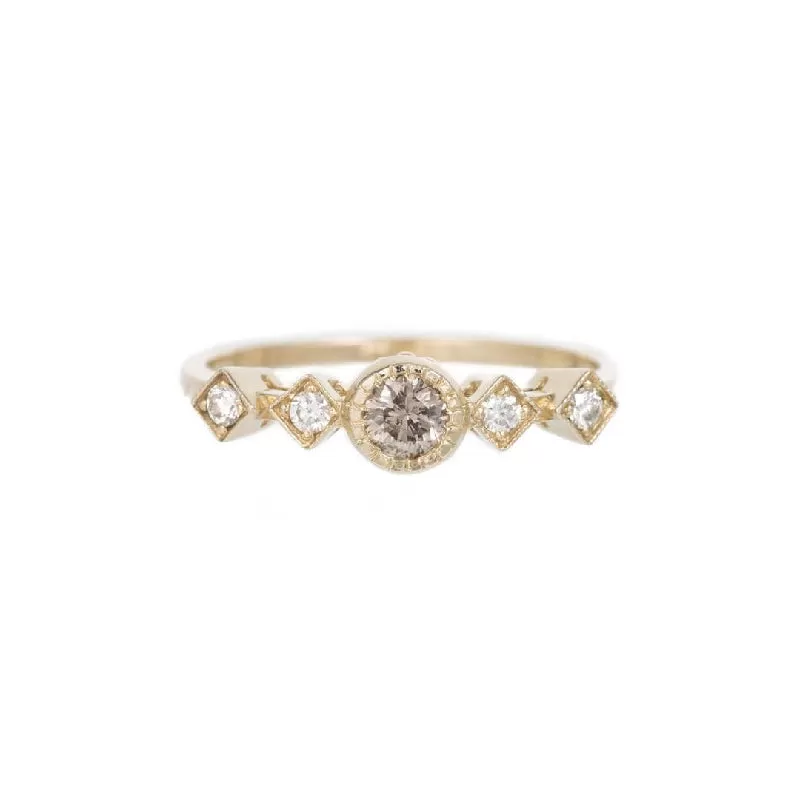 Champagne Diamond Echo Ring