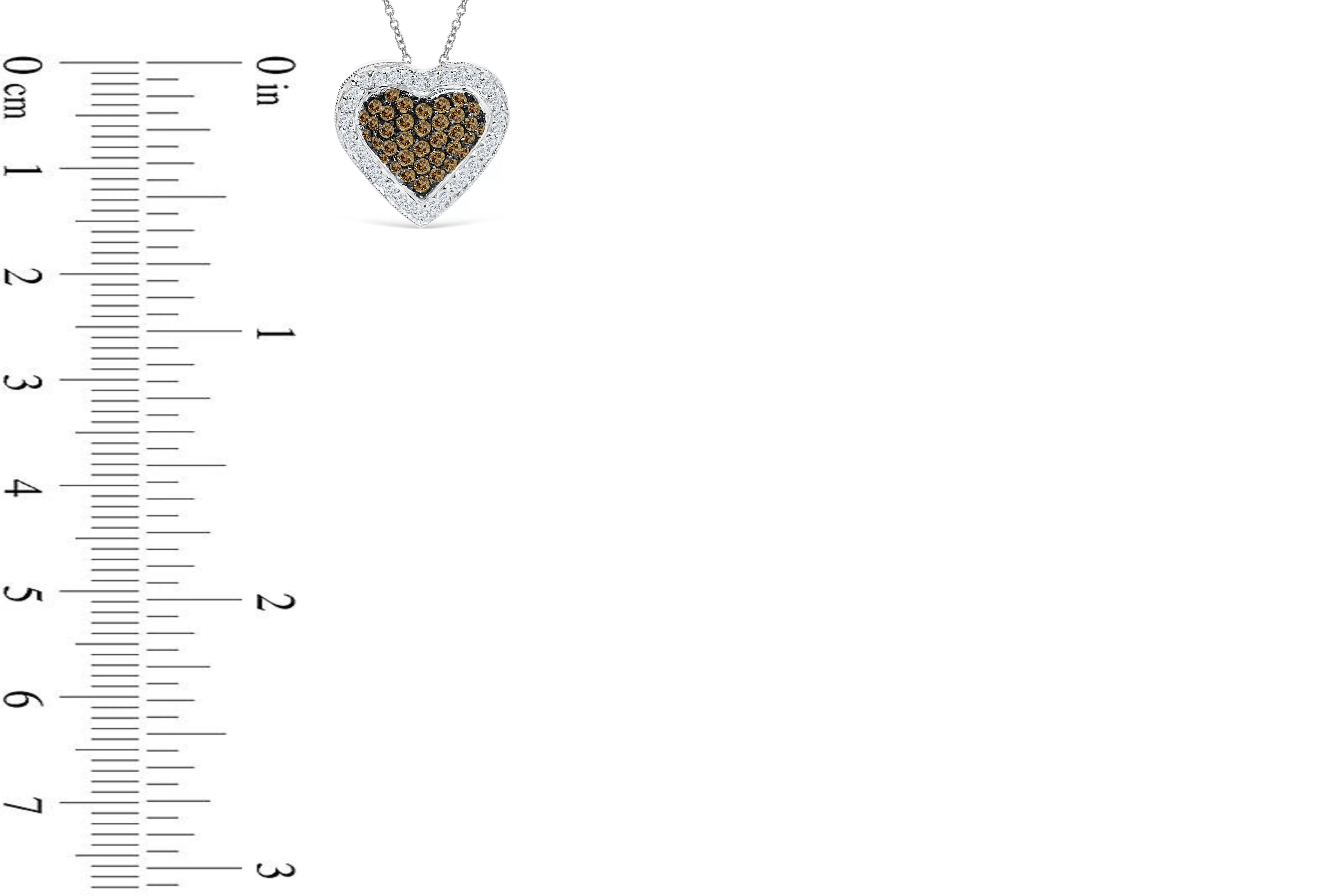 Chocolate Diamond Heart Pendant 0.80 CT TW 14K White Gold DPEN054