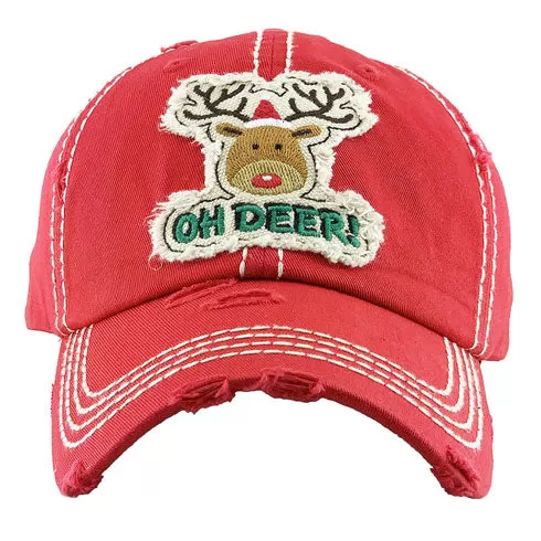 Christmas OH DEER! Rudolph Vintage Baseball Cap