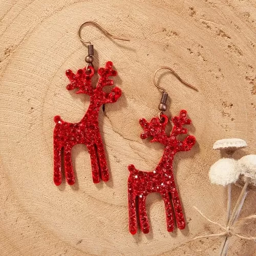 Christmas reindeer earrings