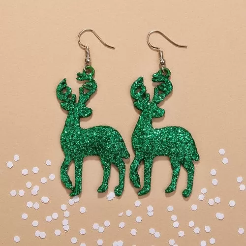 Christmas reindeer earrings