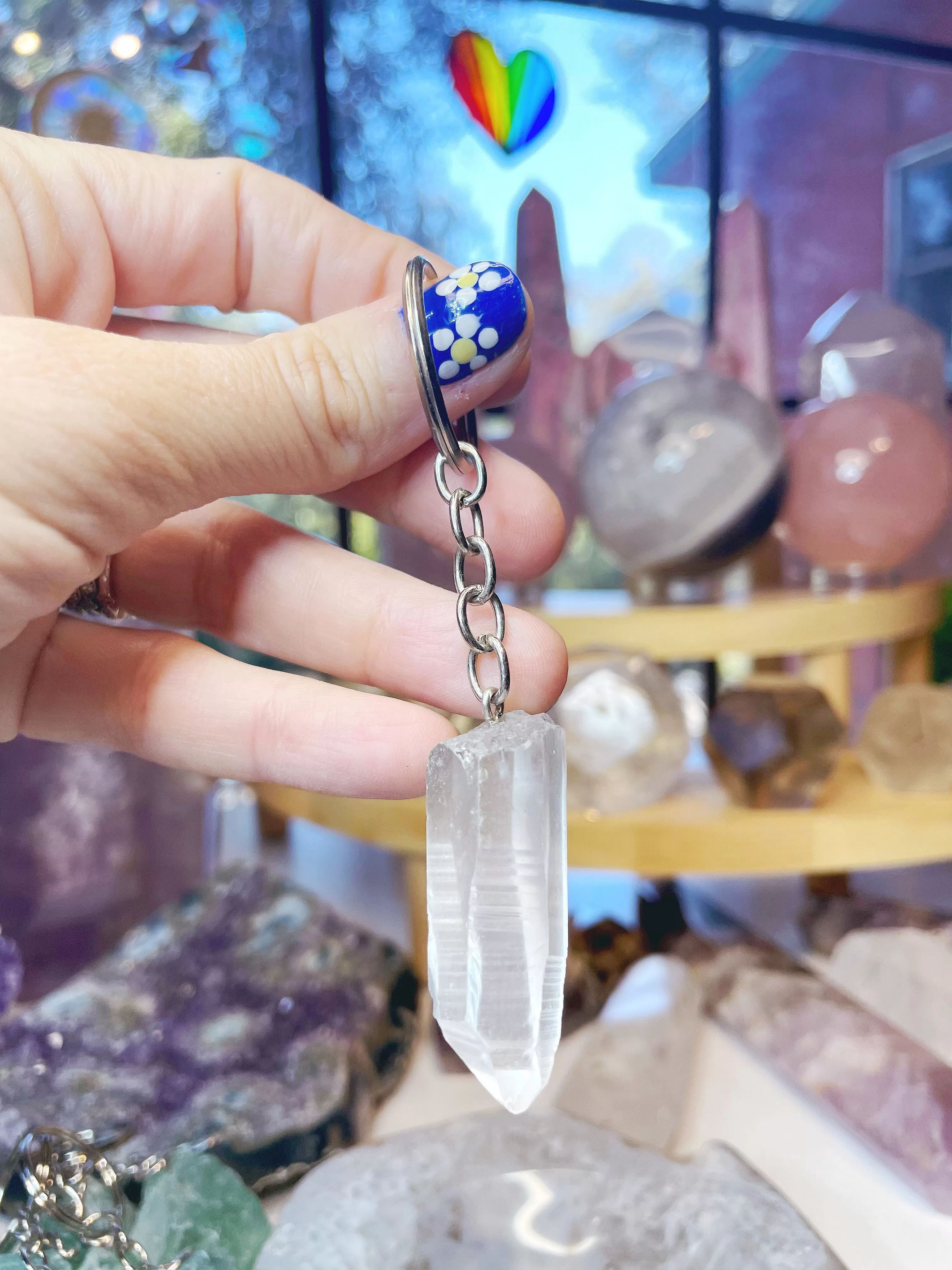 Clear Quartz Keychain