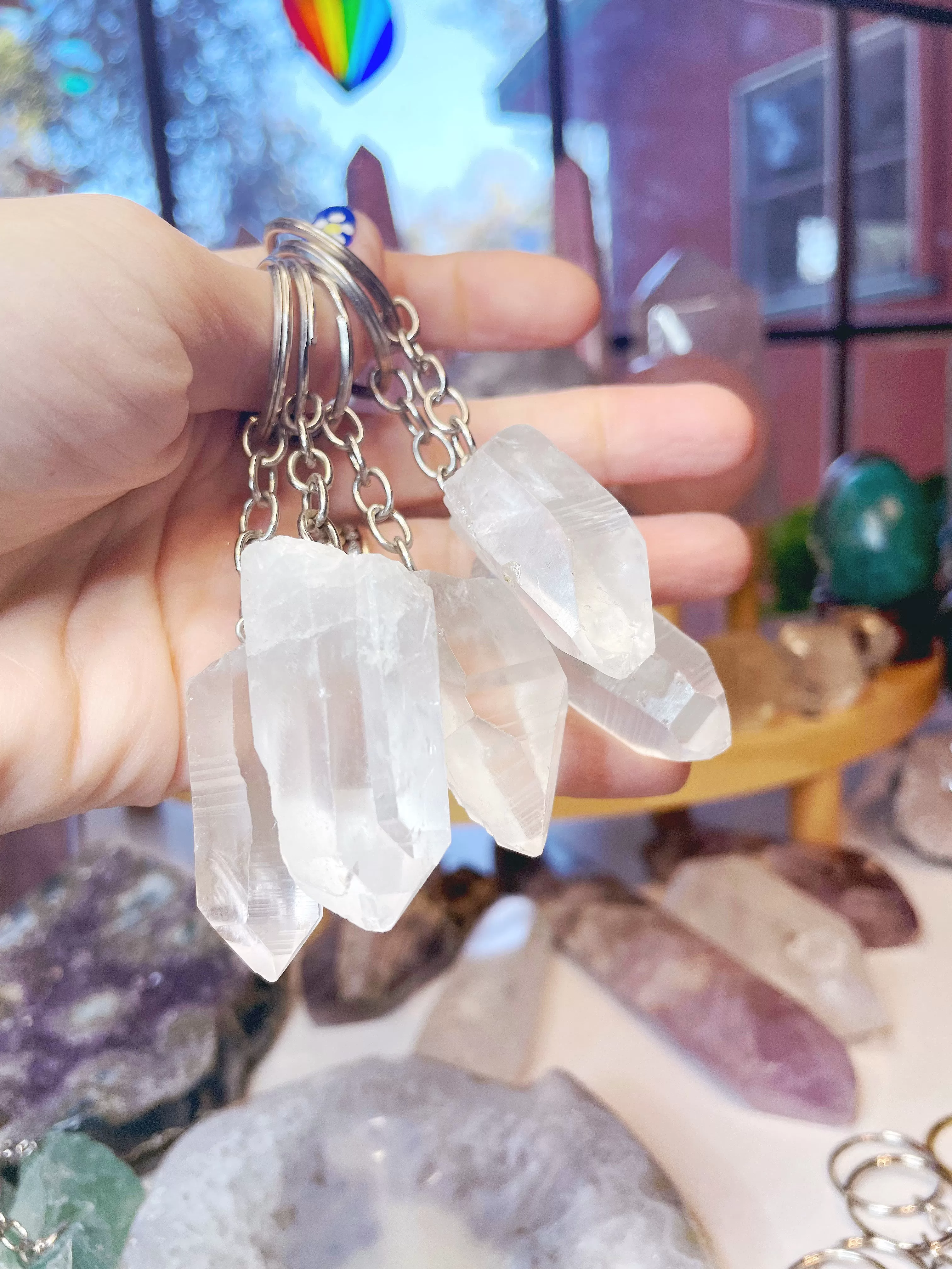 Clear Quartz Keychain