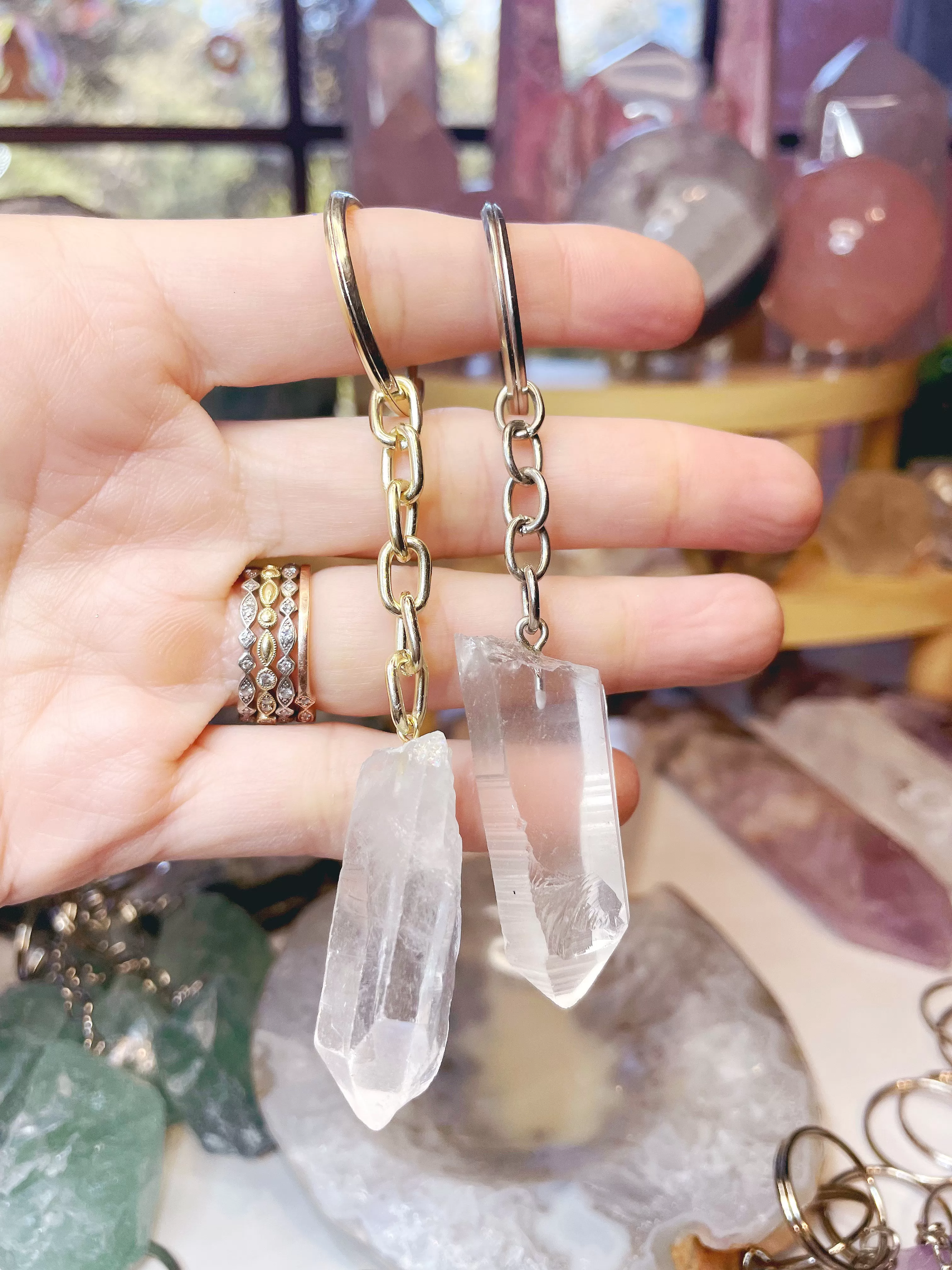 Clear Quartz Keychain