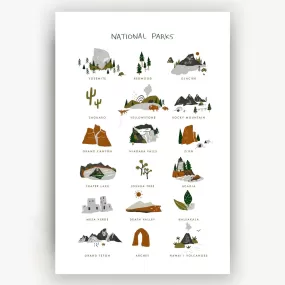 Clementine Kids Art Print - National Parks - Portrait 11 x 14