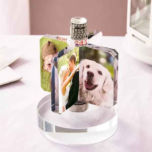 Custom Photo Windmill Crystal Lamp Desk Decoration Photo Night Light Gift for Lover