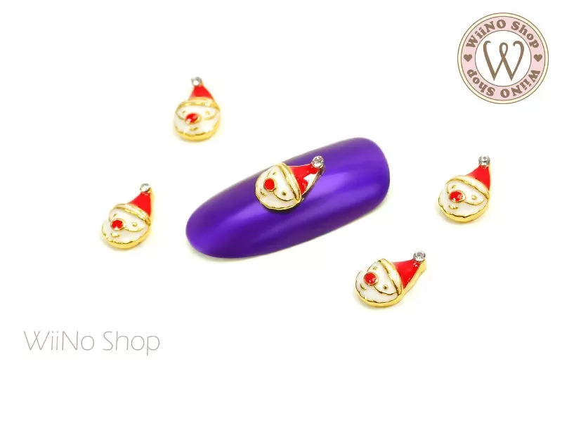 Cute Santa Nail Metal Charm - 2 pcs