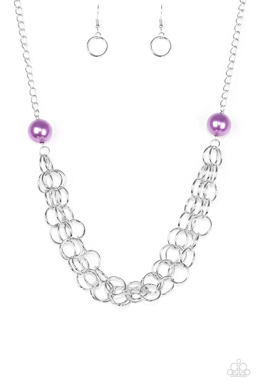 Daring Diva Purple and Silver Necklace - Paparazzi Accessories