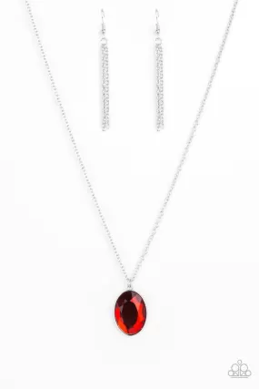 Definitely Duchess Red Gem Necklace - Paparazzi Accessories