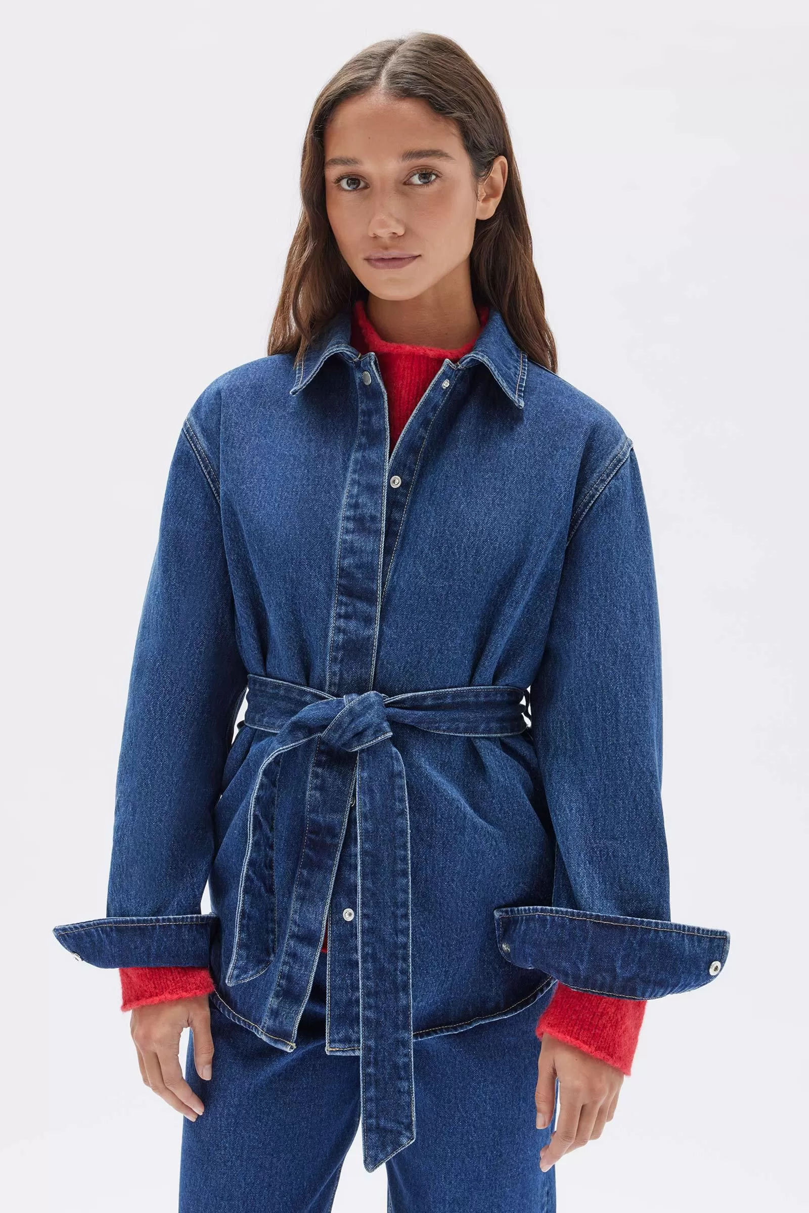 Denim Belted Jacket