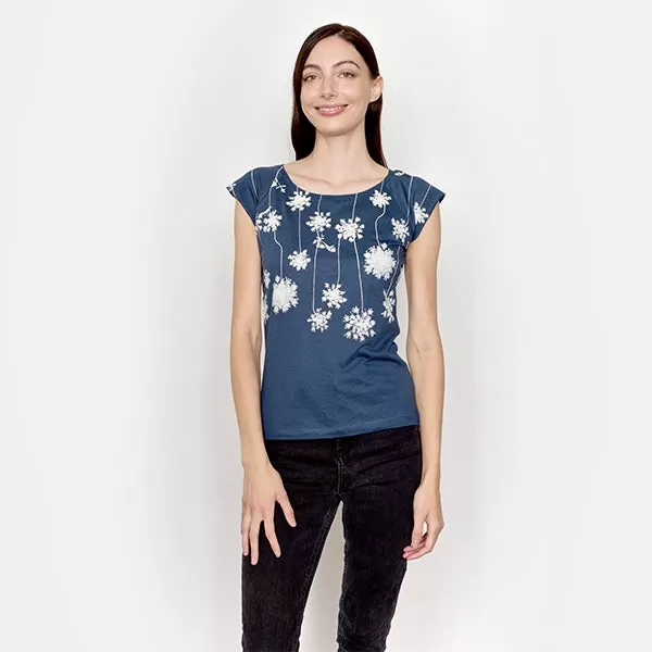 Denim Pompom T-Shirt by Umsteigen