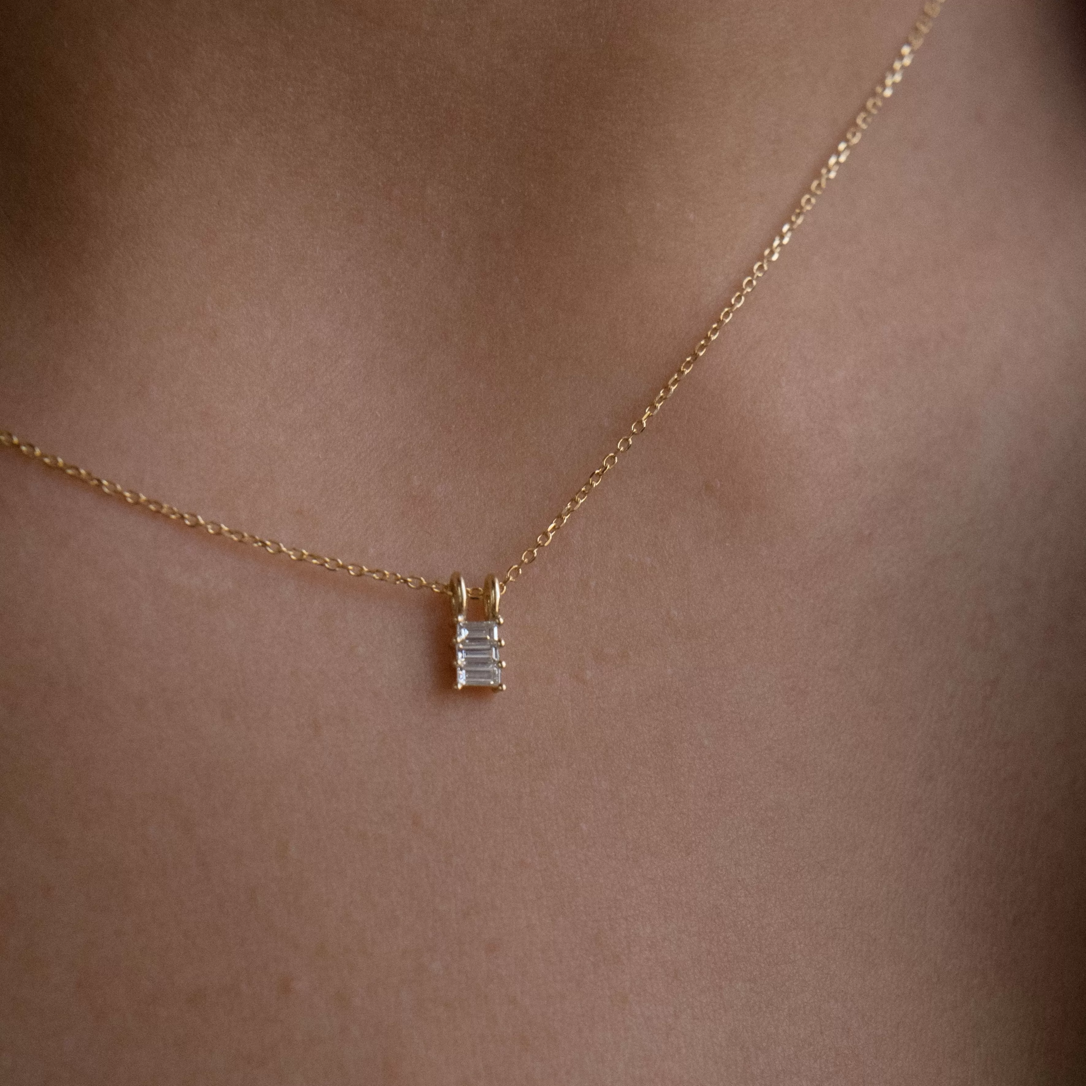 Diamond Baguette Accordion Necklace