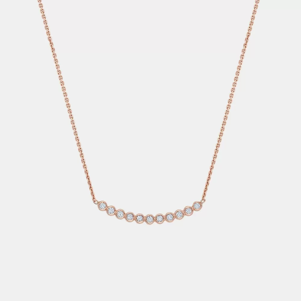 Diamond Bar Bezel Necklace