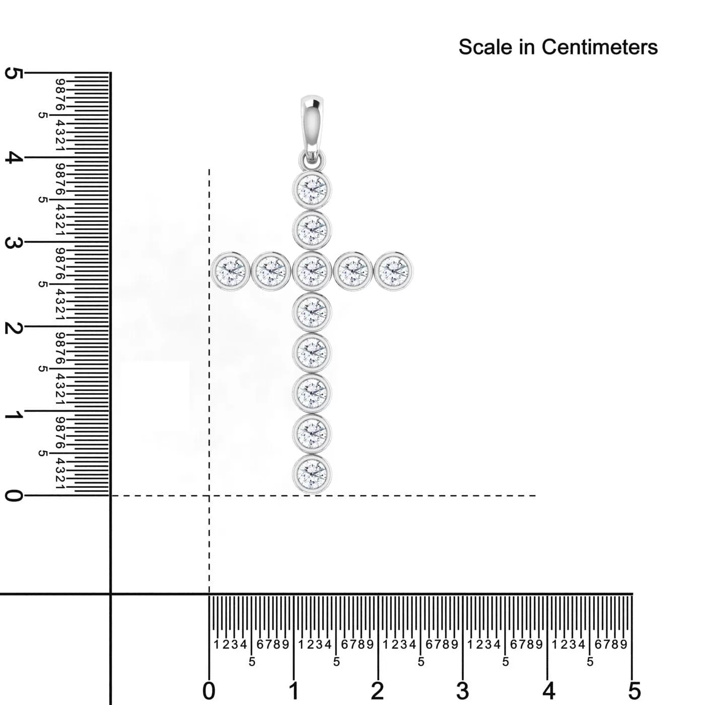 Diamond Cross in Solid 14K Gold, Lab Grown