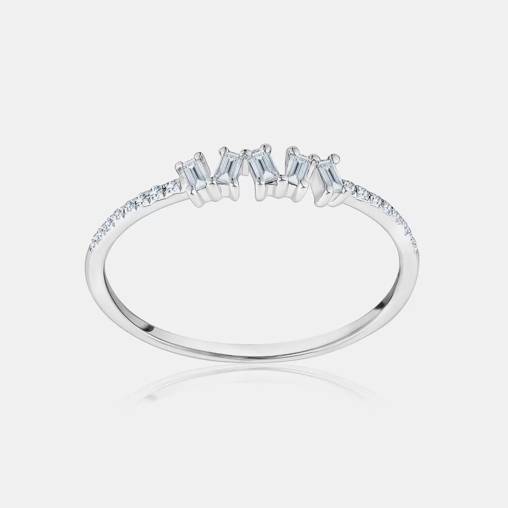 Diamond Jagged Baguette Ring