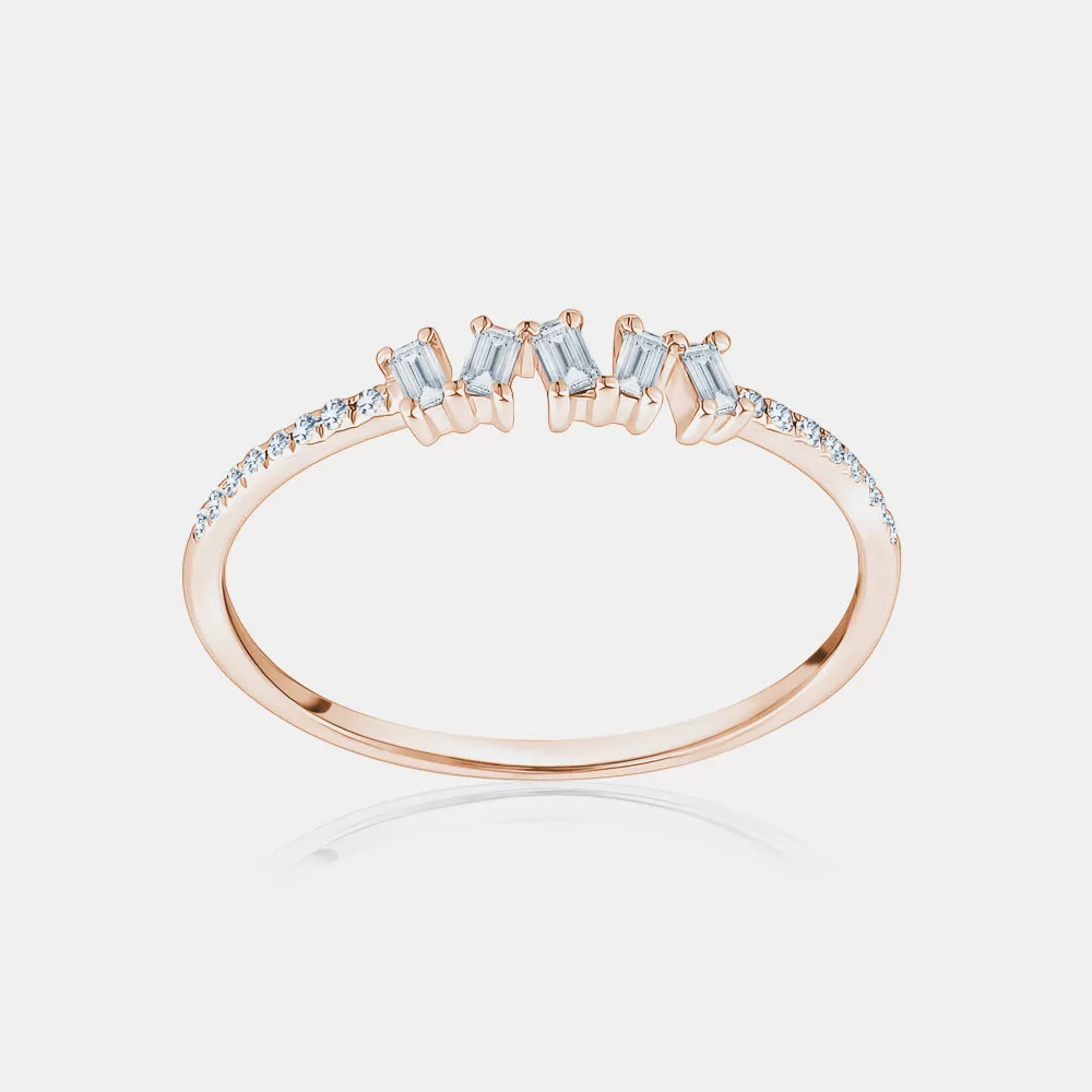 Diamond Jagged Baguette Ring