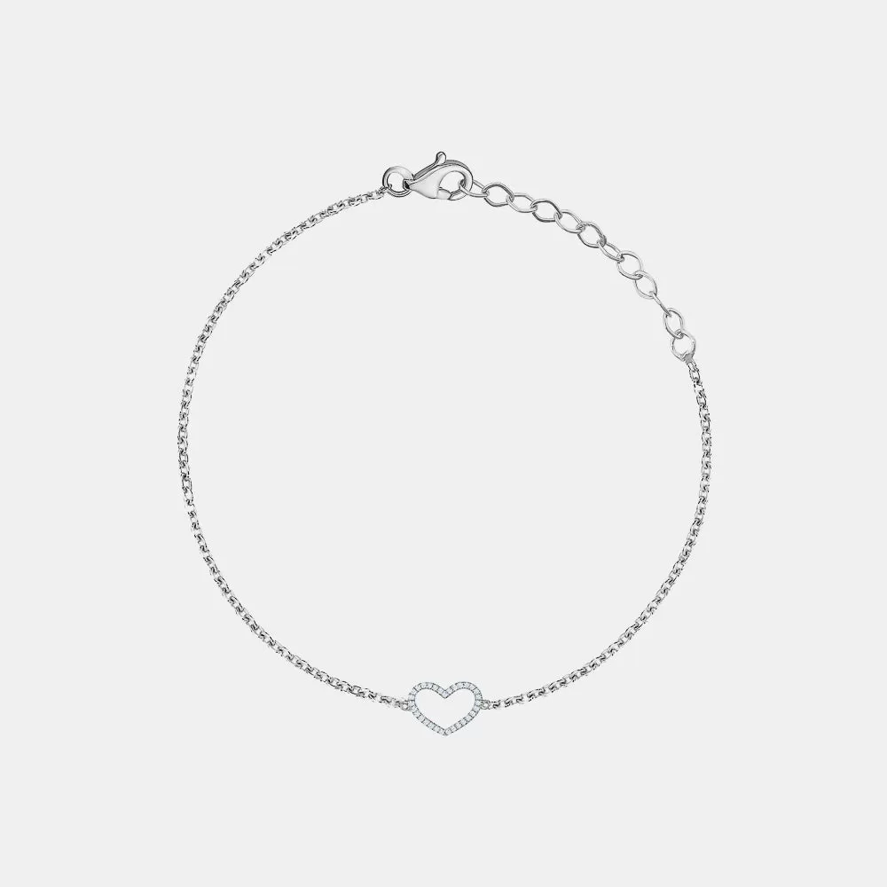 Diamond Open Heart Bracelet