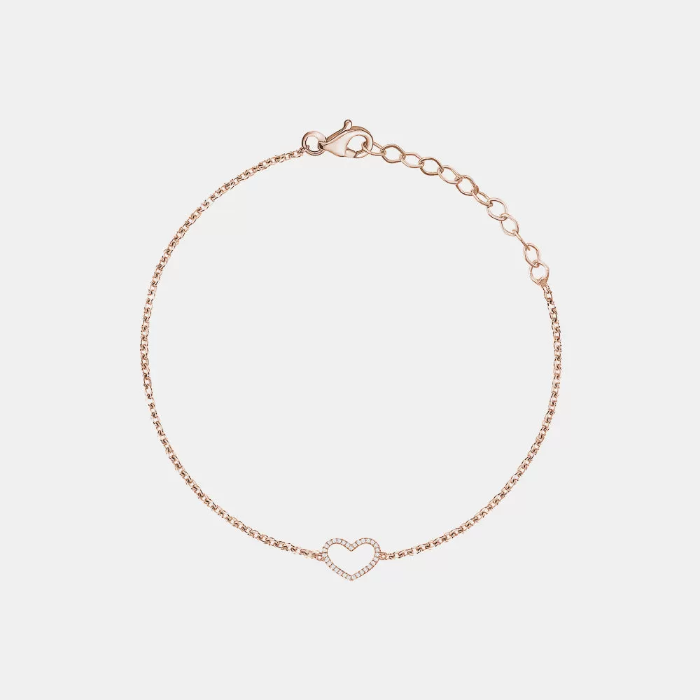 Diamond Open Heart Bracelet