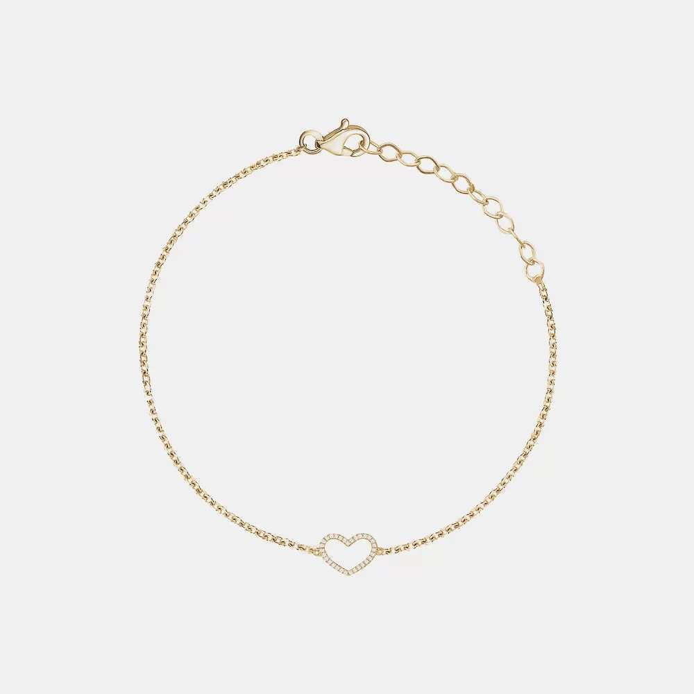 Diamond Open Heart Bracelet