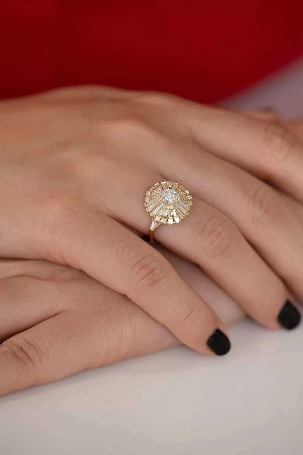 Diamond  Ring with Tapered Baguette Diamonds