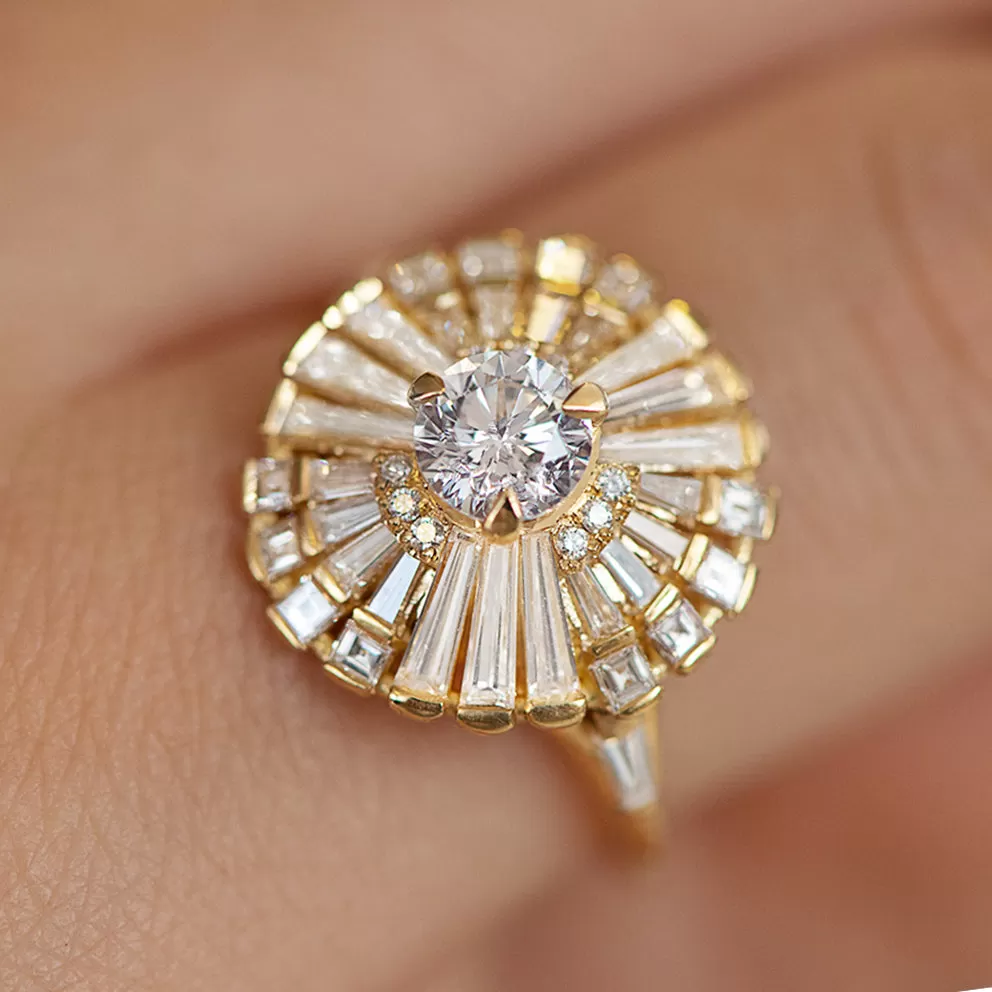 Diamond  Ring with Tapered Baguette Diamonds