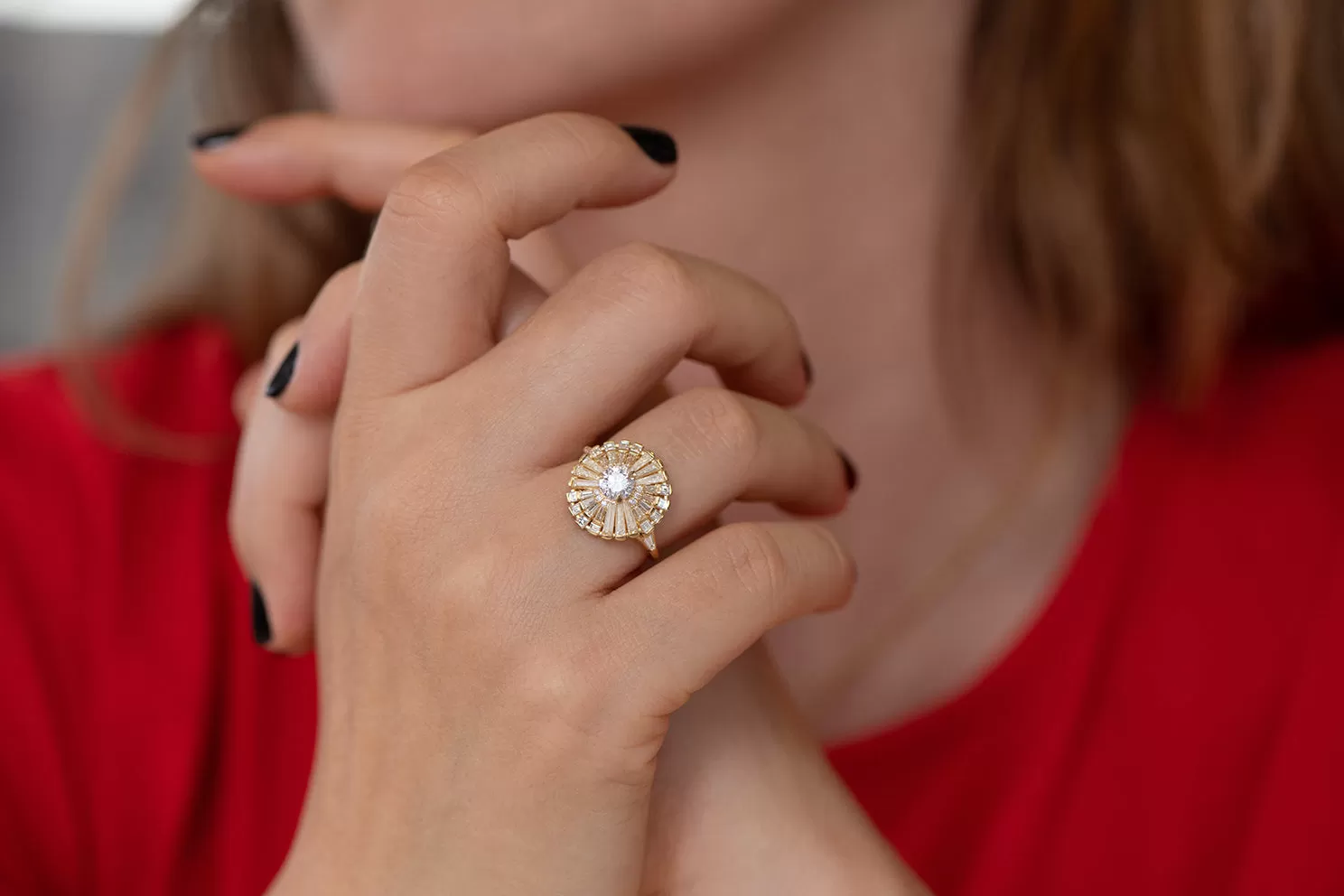 Diamond  Ring with Tapered Baguette Diamonds