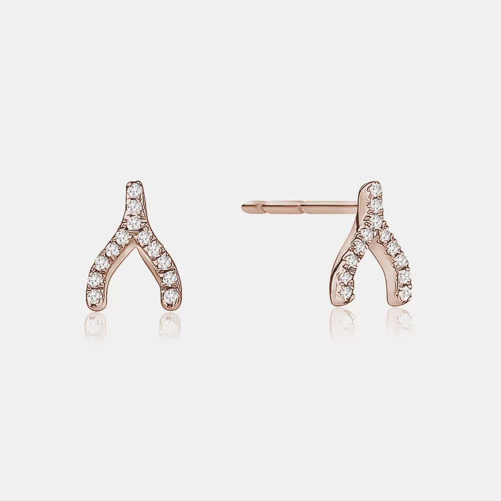 Diamond Wishbone Studs