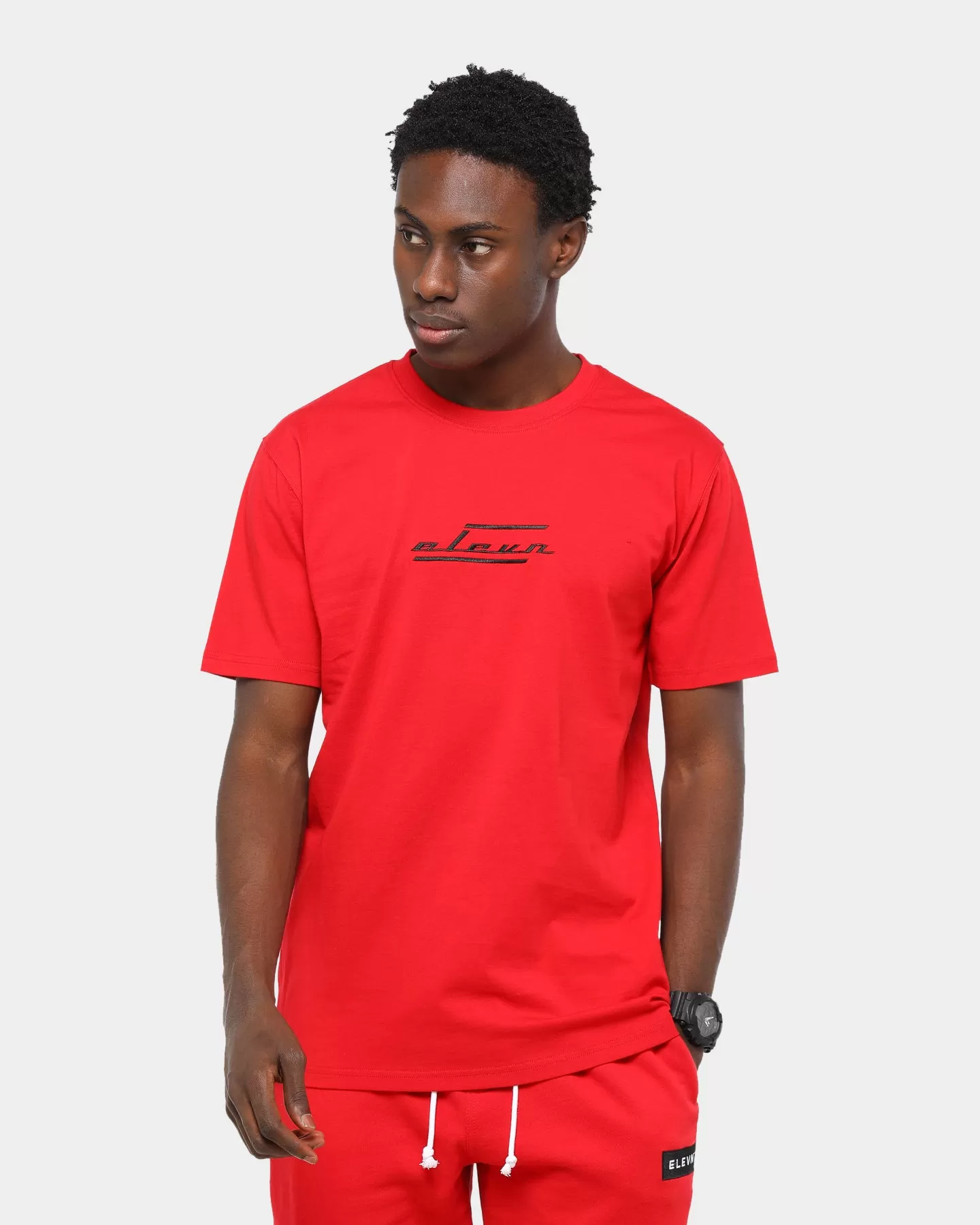 Elevn Clothing Co. Slanted Short Sleeve T-Shirt Red