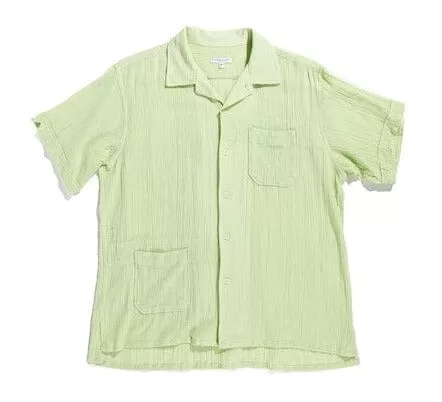 Engineered Garments - Camp Shirt - Lime Cotton Crepe