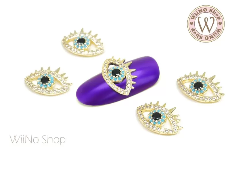 Evil Eye Crystal Nail Jewelry Charm - 2 pcs