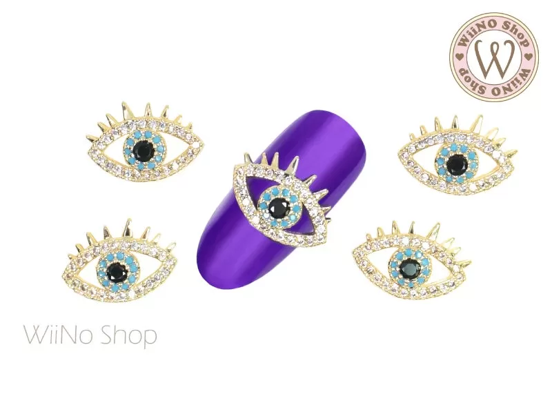 Evil Eye Crystal Nail Jewelry Charm - 2 pcs