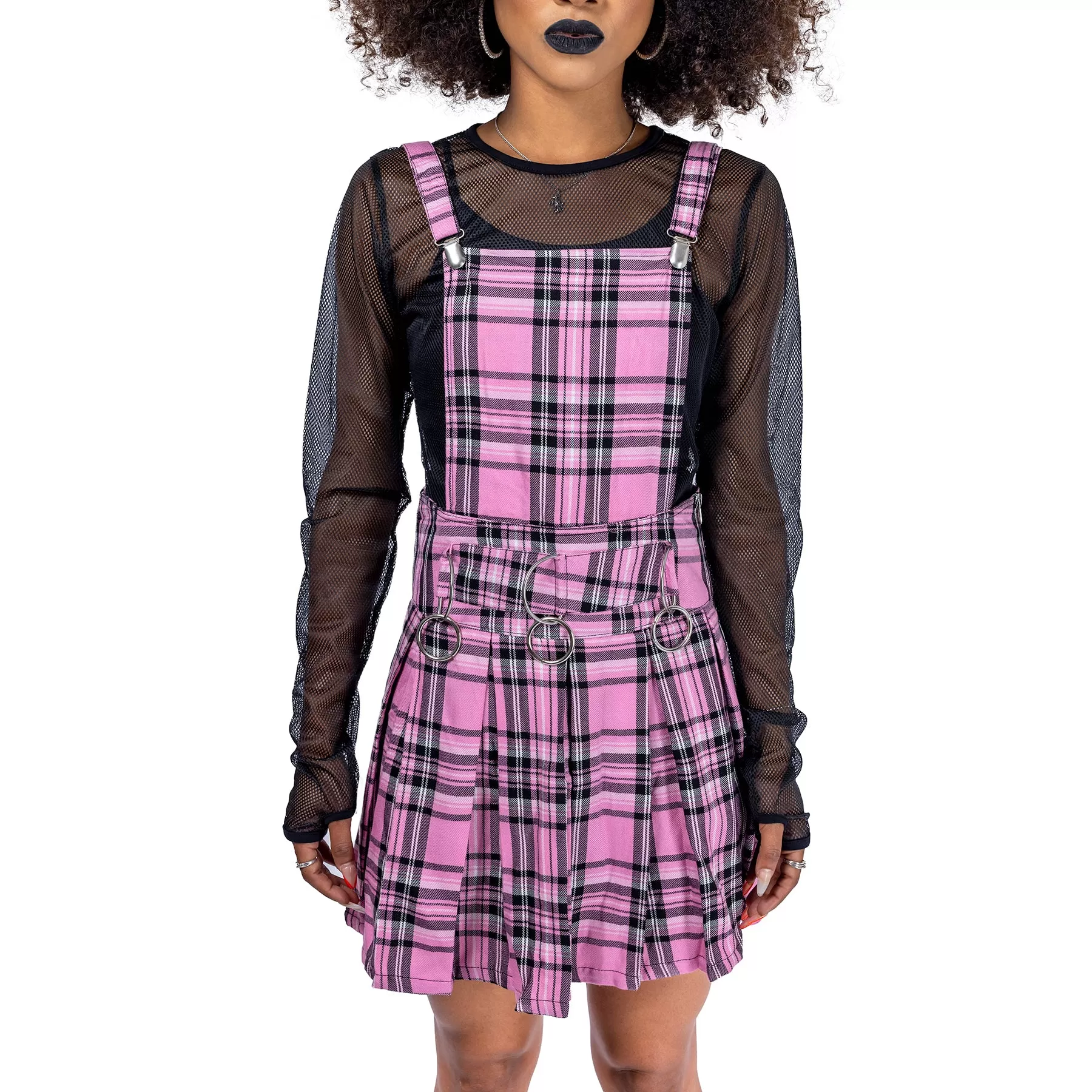 FAYE PINAFORE - PINK CHECK